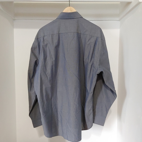 VanHeusen | Mens grey/blue color shift button up dress shirt - Picture 5 of 10